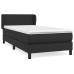 Cama box spring con colchón cuero sintético negro 80x200 cm