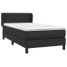 Cama box spring con colchón cuero sintético negro 80x200 cm