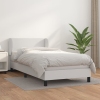 Cama box spring con colchón cuero sintético blanco 80x200 cm