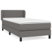 Cama box spring con colchón cuero sintético gris 80x200 cm