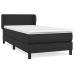 Cama box spring con colchón cuero sintético negro 90x190 cm