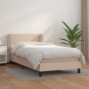 Cama box spring con colchón cuero sintético capuchino 90x200 cm