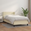 Cama box spring con colchón cuero sintético crema 100x200 cm