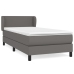 Cama box spring con colchón cuero sintético gris 80x200 cm