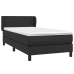 Cama box spring con colchón cuero sintético negro 90x190 cm