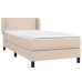 Cama box spring con colchón cuero sintético capuchino 90x190 cm