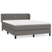 Cama box spring con colchón cuero sintético gris 140x190 cm