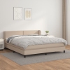 Cama box spring con colchón cuero sintético capuchino 160x200cm