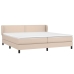 Cama box spring con colchón cuero sintético capuchino 200x200cm