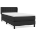 Cama box spring con colchón cuero sintético negro 80x200 cm