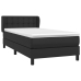 Cama box spring con colchón cuero sintético negro 90x190 cm