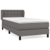 Cama box spring con colchón cuero sintético gris 90x190 cm