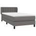 Cama box spring con colchón cuero sintético gris 90x190 cm