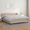 Cama box spring con colchón cuero sintético capuchino 180x200cm