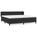 Cama box spring con colchón cuero sintético negro 200x200 cm