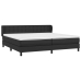 Cama box spring con colchón cuero sintético negro 200x200 cm