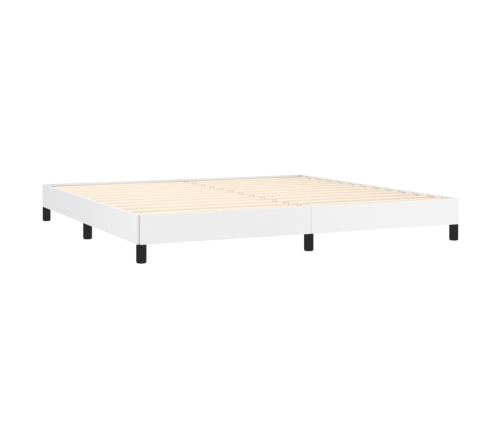 Cama box spring con colchón cuero sintético blanco 200x200 cm