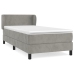 Cama box spring con colchón terciopelo gris claro 90x190 cm