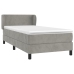 Cama box spring con colchón terciopelo gris claro 90x190 cm