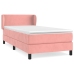 Cama box spring con colchón terciopelo rosa 90x190 cm