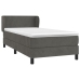 Cama box spring con colchón terciopelo gris oscuro 90x200 cm