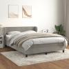 Cama box spring con colchón terciopelo gris claro 140x190 cm