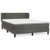 Cama box spring con colchón terciopelo gris oscuro 140x190 cm