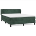 Cama box spring con colchón terciopelo verde oscuro 140x190 cm