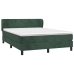 Cama box spring con colchón terciopelo verde oscuro 140x200 cm