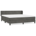 Cama box spring con colchón terciopelo gris oscuro 160x200 cm