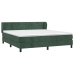 Cama box spring con colchón terciopelo verde oscuro 160x200 cm