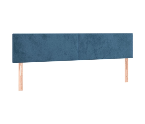 Cama box spring con colchón terciopelo azul oscuro 180x200 cm