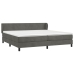 Cama box spring con colchón terciopelo gris oscuro 200x200 cm