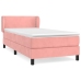 Cama box spring con colchón terciopelo rosa 80x200 cm