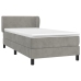 Cama box spring con colchón terciopelo gris claro 90x190 cm