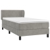 Cama box spring con colchón terciopelo gris claro 100x200 cm