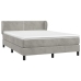 Cama box spring con colchón terciopelo gris claro 140x190 cm