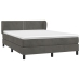 Cama box spring con colchón terciopelo gris oscuro 140x200 cm