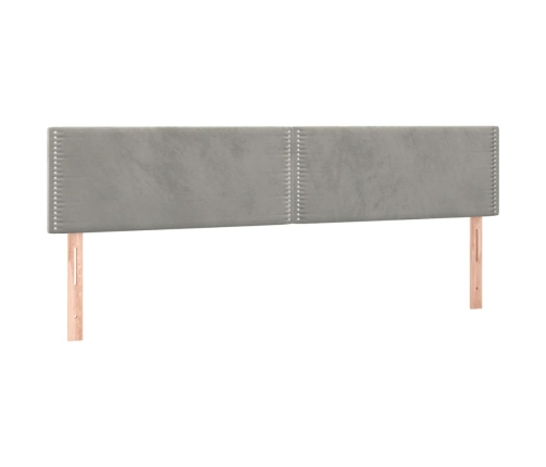 Cama box spring con colchón terciopelo gris claro 160x200 cm