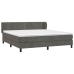 Cama box spring con colchón terciopelo gris oscuro 160x200 cm