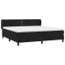 Cama box spring con colchón terciopelo negro 160x200 cm