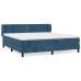 Cama box spring con colchón terciopelo azul oscuro 160x200 cm