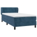 Cama box spring con colchón terciopelo azul oscuro 80x200 cm