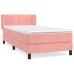 Cama box spring con colchón terciopelo rosa 80x200 cm