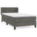 Cama box spring con colchón terciopelo gris oscuro 90x190 cm