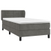 Cama box spring con colchón terciopelo gris oscuro 90x190 cm