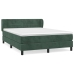 Cama box spring con colchón terciopelo verde oscuro 140x190 cm