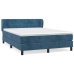 Cama box spring con colchón terciopelo azul oscuro 140x190 cm