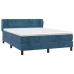 Cama box spring con colchón terciopelo azul oscuro 140x190 cm