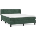 Cama box spring con colchón terciopelo verde oscuro 140x200 cm